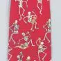 Cravatta di seta "scheletro che mangia”, rossa W41064