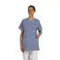 Tunica medica donna Traxa blu bordino bianco Mulliez