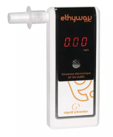Etilometro elettronico Ethyway V2 0,49 mg/l Certificato NF