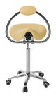 Sgabello Derby con base cromata e schienale Ecopostural S5672