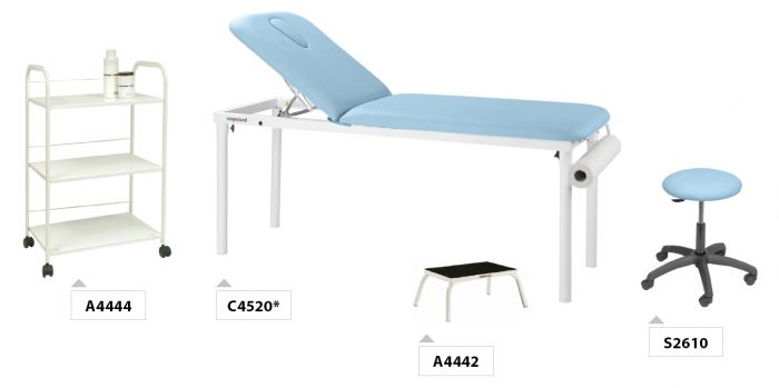 Set di mobili Pack01 Ecopostural con lettino da massaggio fisso C4520