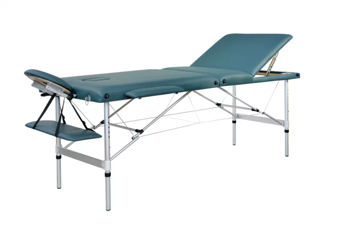 Lettino da massaggio Santorin, telaio in alluminio, Grigio Verde - Holtex