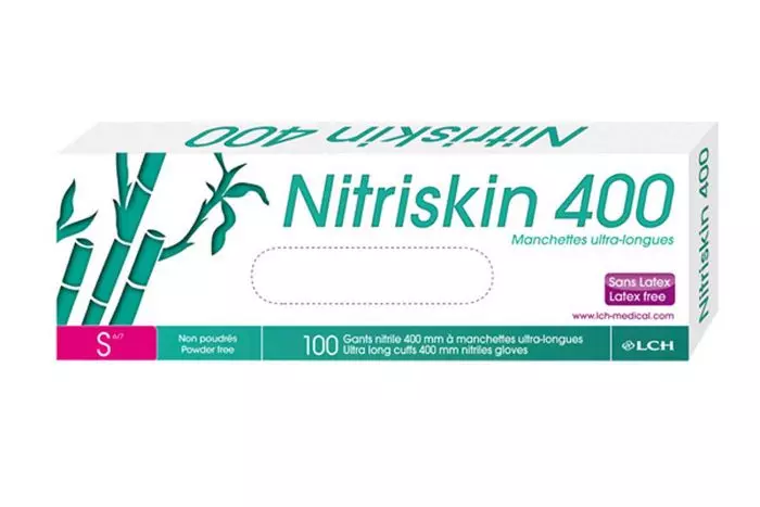 Guanti in Nitrile manica extra lunga con polvere LCH Nitriskin 400 (scatola da 50)
