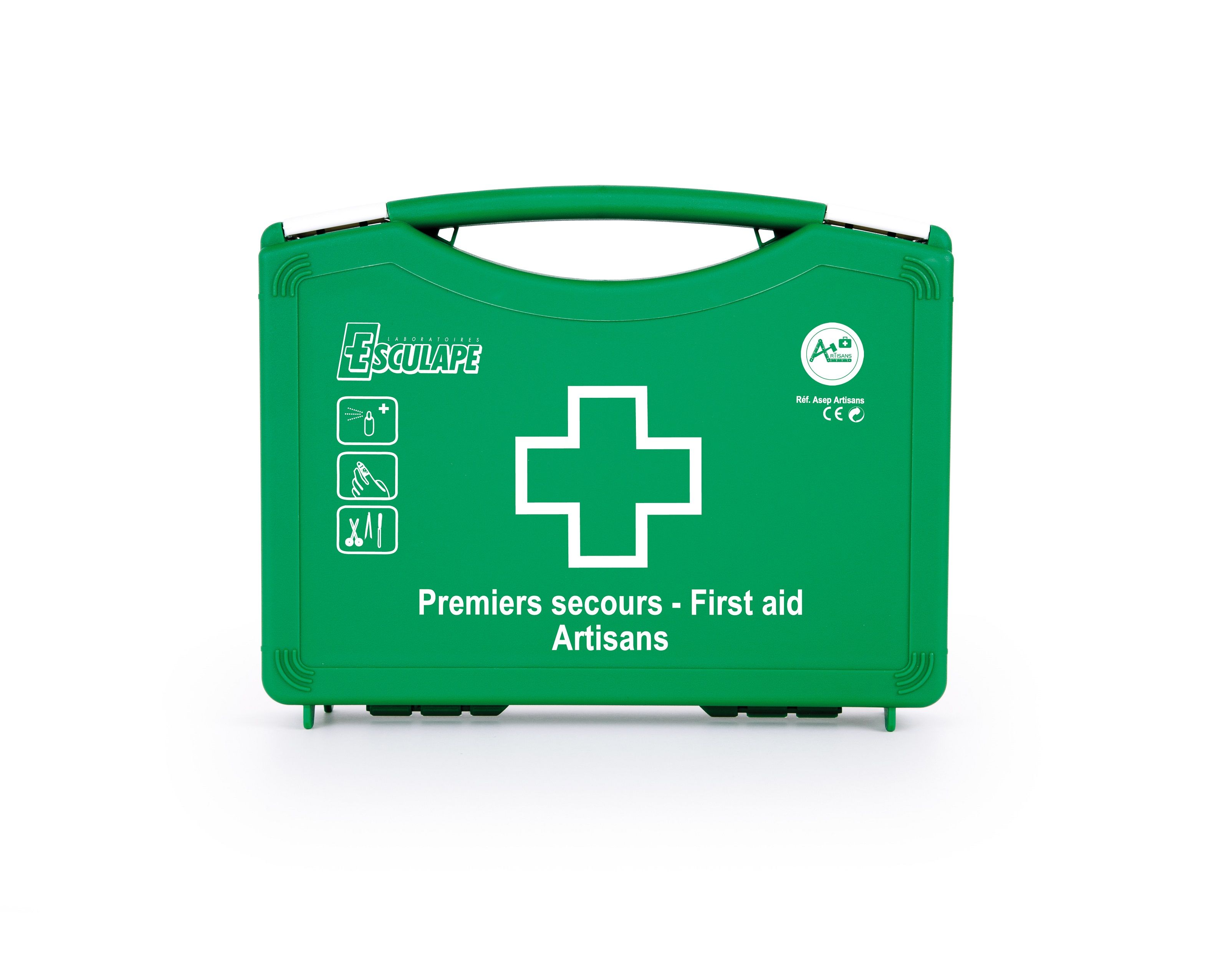 Cassetta pronto soccorso a valigetta in polipropilene verde Esculape a 30,50 Cassetta pronto soccorso a valigetta in polipropilene verde Esculape a 30,50