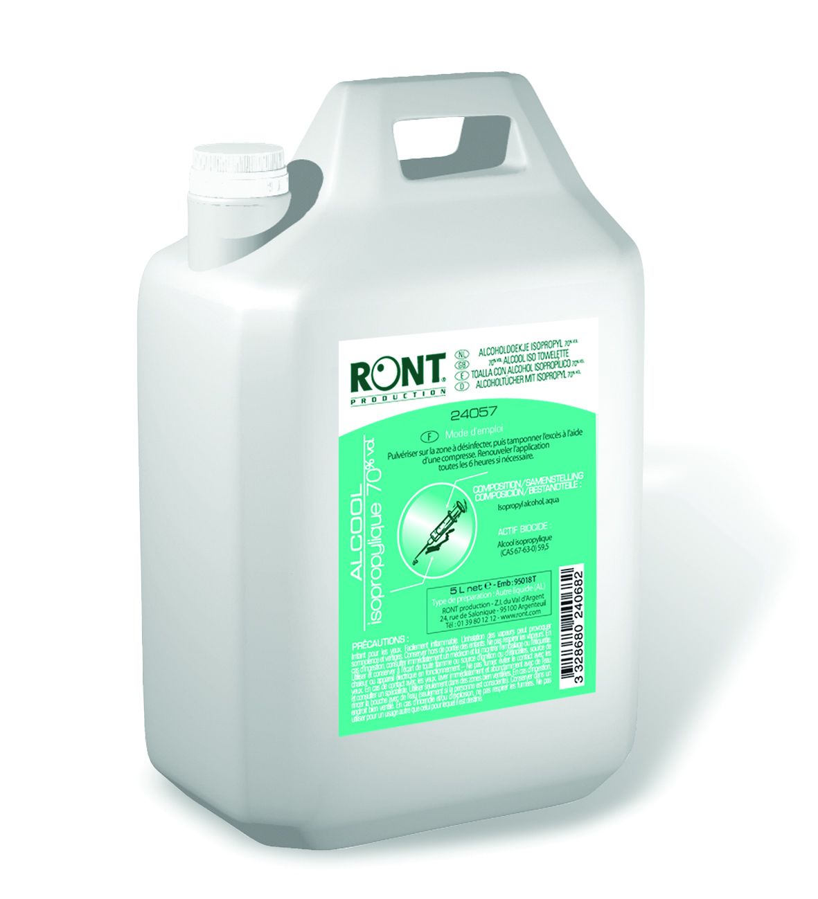 Alcool isopropilico 70° Ront - Bidone da 5 L a 22,67 €