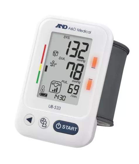 Sfigmomanometro elettronico da polso A&D UB-533 - con indicatore di posizione