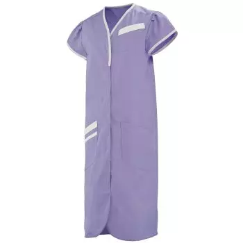 Camicia medica donna maniche corte 8PMC00PC Bianco / Viola di Parma