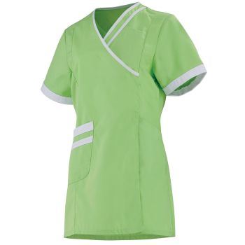Casacca medica da donna LILEE 8TCC00PC Verde mela/Bianco
