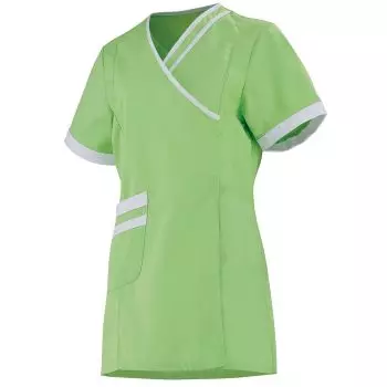 Casacca medica da donna LILEE 8TCC00PC Verde mela/Bianco