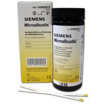 25 Strisce reattive Siemens Microalbustix dose microalbuminuria