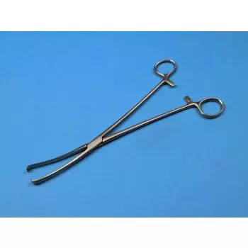 Pinza Teale, ginecologica, curva, 23 cm - Holtex 