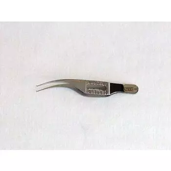 Pinza a filo di Barraquer Colibri, incurvata, vassoio 0.5 mm - Holtex