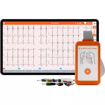 Elettrocardiografo ECG Cardioline Touchecg HD+ Bluetooth (12 derivazioni) per Android con tablet da 10 pollici