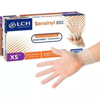 Guanti da esplorazione in vinile non sterili senza polvere Sensinyl (scatola da 100)