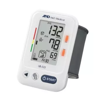 Sfigmomanometro elettronico da polso A&amp;D UB-533 - con indicatore di posizione