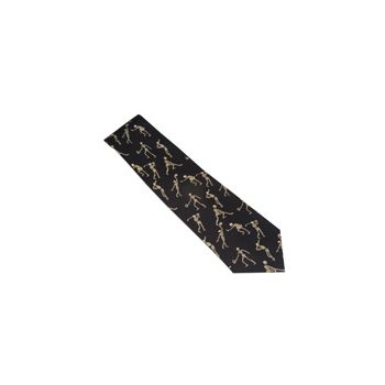 Cravatta di seta dello scheletro sportivo, nera W41060