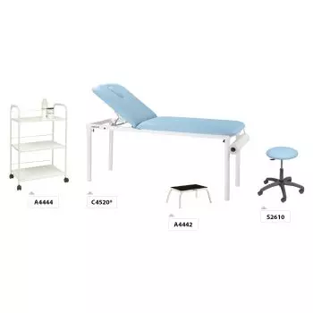 Set di mobili Pack01 Ecopostural con lettino da massaggio fisso C4520