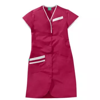 Camicia medica donna maniche corte 8PMC00PC Bianco / Rosa Fucsia 