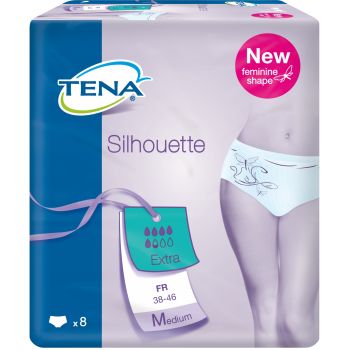 Mutandina assorbente Tena Silhouette Protective Underwear Discreet Extra Medium Pack di 8