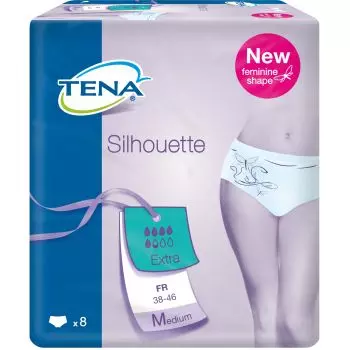 Mutandina assorbente Tena Silhouette Protective Underwear Discreet Extra Medium Pack di 8