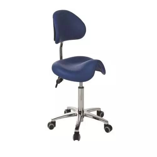 Sgabello medico Ecopostural S2671 Derby, base in alluminio - Con schienale