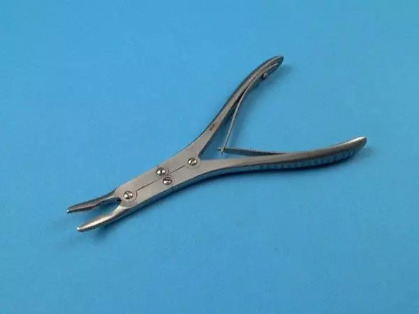 Pinza sgorbia Beyer, doppia articolazione, 18 cm, morsi 3,5 mm - Holtex