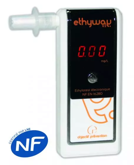 Etilometro elettronico Ethyway V2 0,49 mg/l Certificato NF