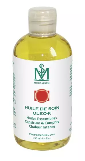 Olio da cura OLEO-K-HE Capsicum & Canfora " Calore intensa" 250 ml - Medicafarm