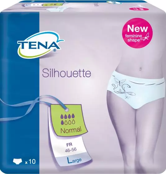 Mutandina assorbente Tena Silhouette Protective Underwear Discreet Normal Large Pack di 10