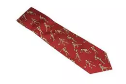 Cravatta di seta dello scheletro sportivo, rossa W41061