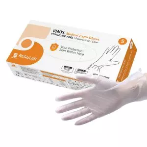 Guanti da esplorazione regolari in vinile non sterili e senza polvere (scatola da 100)