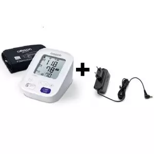 Confezione di misuratore elettronico di pressione Omron M3 con adattatore di rete