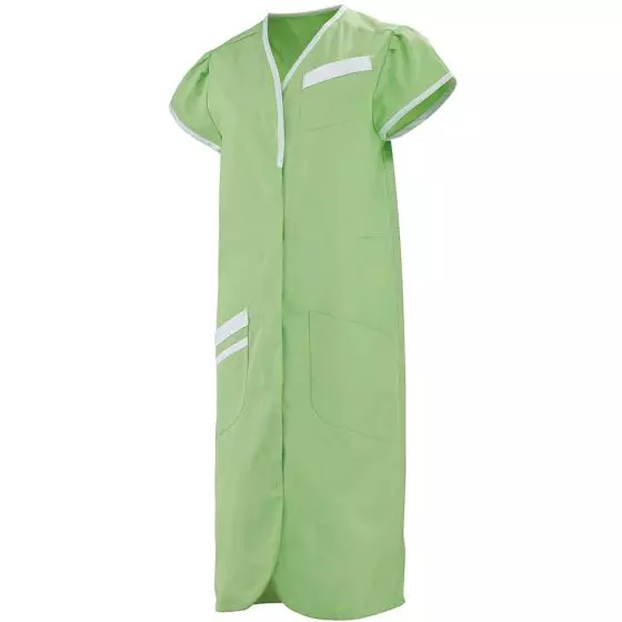 Camicia medica donna maniche corte 8PMC00PC Bianco / Verde mela