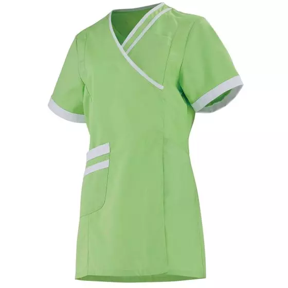 Casacca medica da donna LILEE 8TCC00PC Verde mela/Bianco