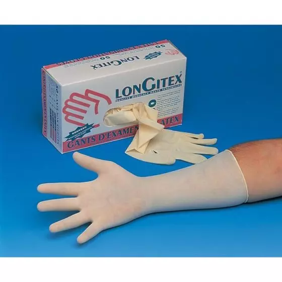 Guanti in lattice a manica lunga con polvere LCH LONGITEX 300 (scatola da 50)