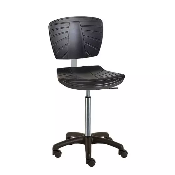 Sedia medica ergonomica Carina in nero con base in ABS
