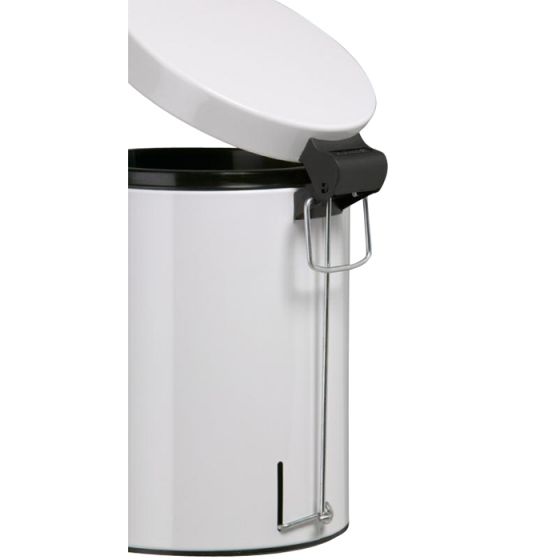 647 Bianco - PATTUMIERA A PEDALE IN METALLO- 5 L | Mar Plast