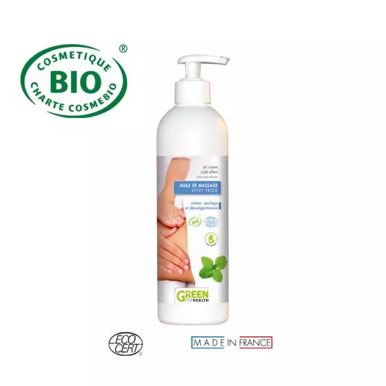 Olio da massaggio effetto freddo bio 500 ml Green for Health