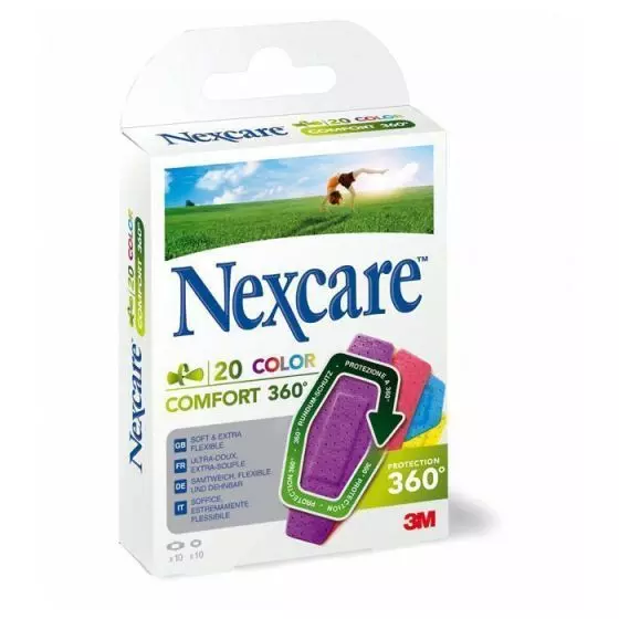 Cerotti 3M Nexcare Comfort Colors 360° - Scatola da 20 unità 