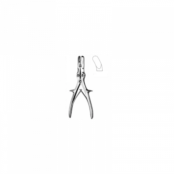 Pinza sgorbia Luer, 4 articolazione, morsi 8 mm, curva, 22 cm - Holtex 