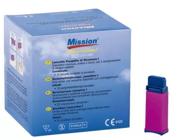 Lancette di sicurezza Mission 28G (confezione da 100)