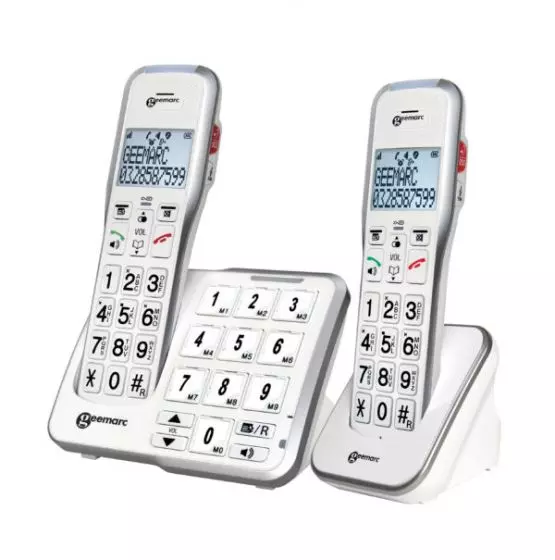 Telefono amplificato digitale cordless con memorie photo versione DUO Geemarc AMPLIDECT595-2 PHOTO